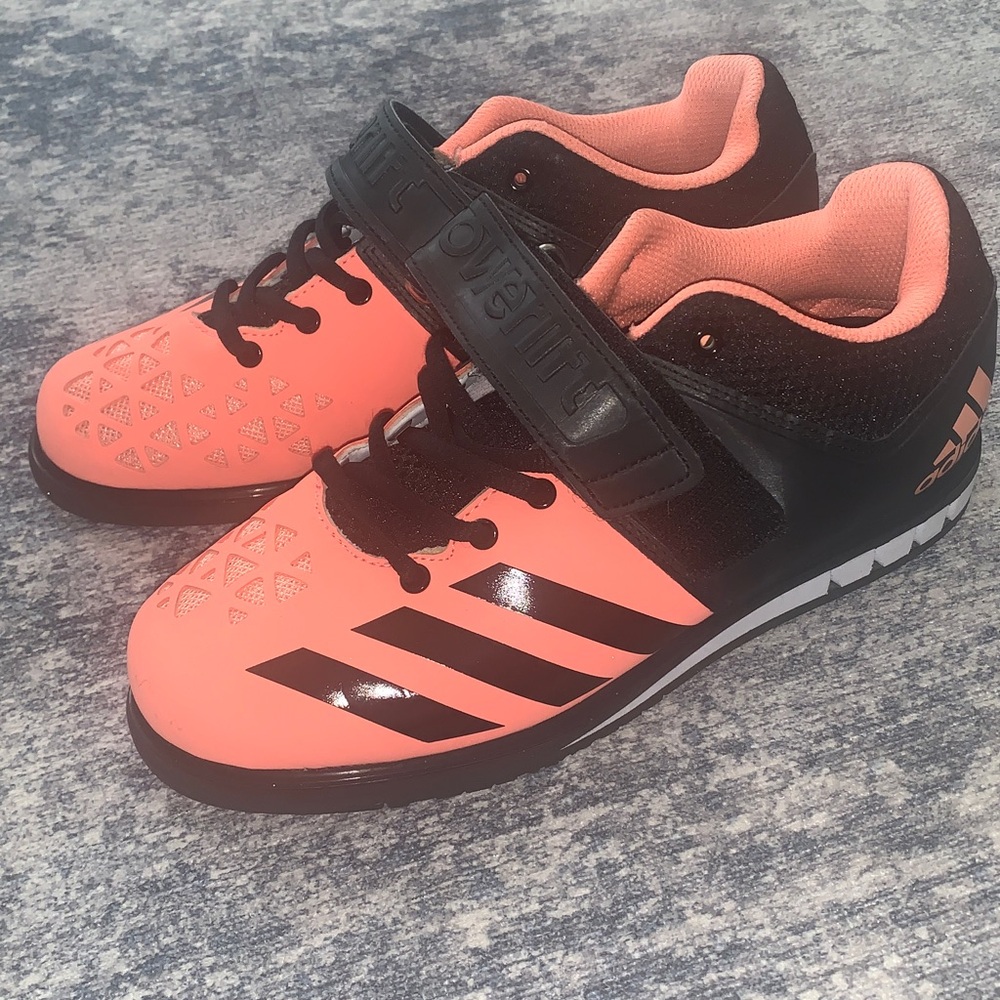 Adidas Coral and Black Training Shoes size 7 - woman